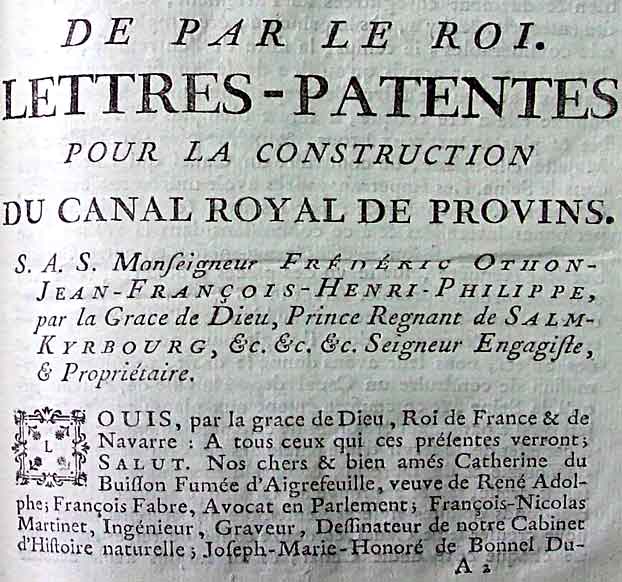 Première page des lettres patentes/ Bibliothèque de Provins