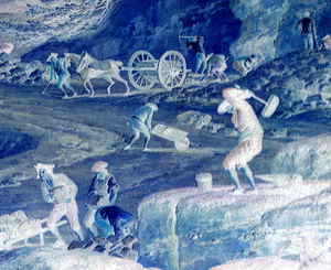 Négatif de Joseph Vernet, construction d'une route