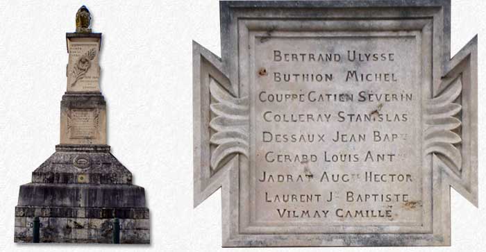 Montereau : monument aux "Morts pour la patrie" 1870/1871 Grandpuits Crisenoy