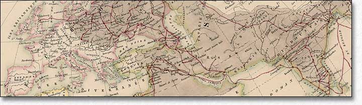Carte Itinéraire du choléra-morbus pestilentiel ses irruptions et sa marche progressive en Asie et en Europe par A.-H. Dufour 1831