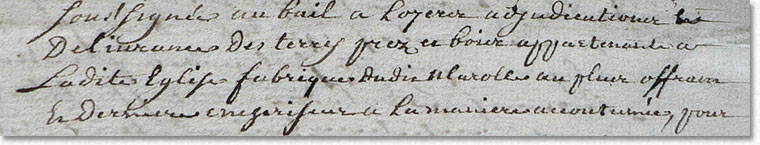 4 avril 1751 baux de la fabrique de Marolles 67 E 20