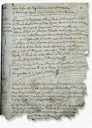 Page du registre paroissial, la Chapelle Rablais