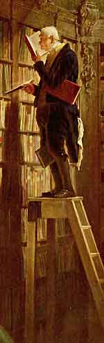 Le rat de biblioth&egrave;que, 1849, Carl Spitzweg, d&eacute;tail