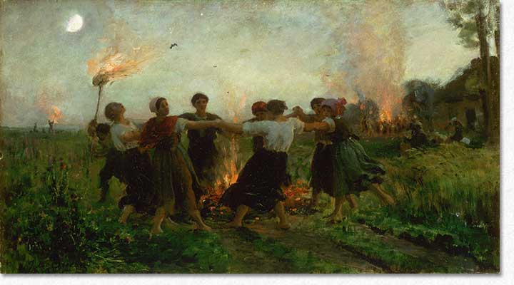 Jules Breton. Le feu de St Jean
