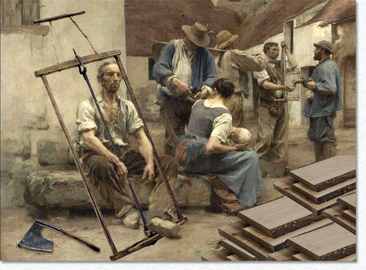Détournement éhonté de "La paye des moissonneurs" de Léon Augustin Lhermitte, peintre presque briard 1882 Musée d'Orsay