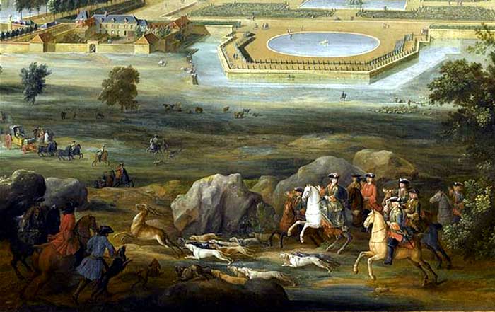 Vue de la ville et du château de Fontainebleau, Martin Pierre Denis (1663-1742), détail