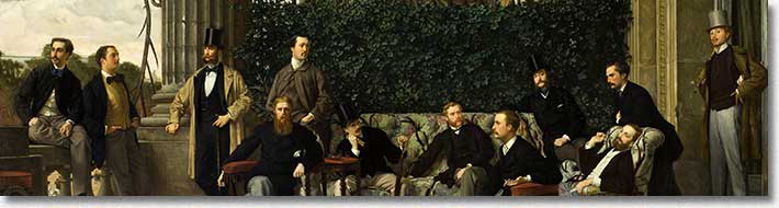 James Tissot: le Cercle de la rue Royale. Détail