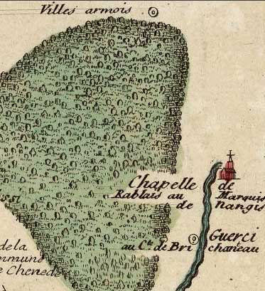 extrait de la carte de l'abbé Guilbert, 1731