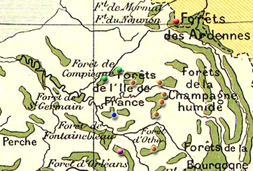 Fond de carte: Vidal de la Blache, extrait: les forêts françaises
