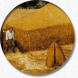 Pieter Bruegel, les moissonneurs, détail