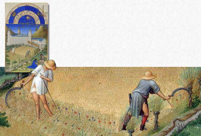 Très riches heures du dus de Berry, juillet, détail