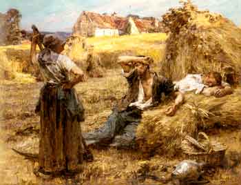 Leon-Augustin L'hermitte, le réveil du faucheur, détail