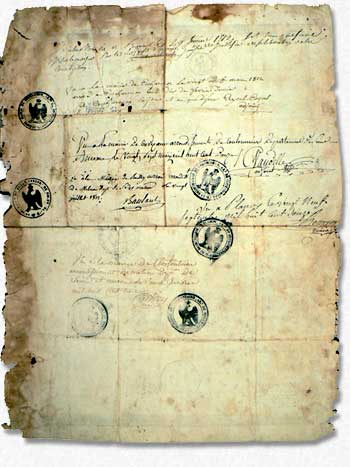 verso du passeport de Pierre Victor Laserre 1812