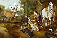 St Hubert par Brueghel le vieux. Détail St Hubert par Brueghel le vieux. Détail