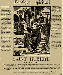 Saint Hubert patron des Ardennes, image d'Epinal Saint Hubert patron des Ardennes, image d'Epinal
