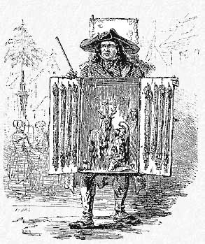 Marchand ambulant de médailles de St Hubert, litho dans l'Illustration fév 1850 Marchand ambulant de médailles de St Hubert, litho dans l'Illustration fév 1850